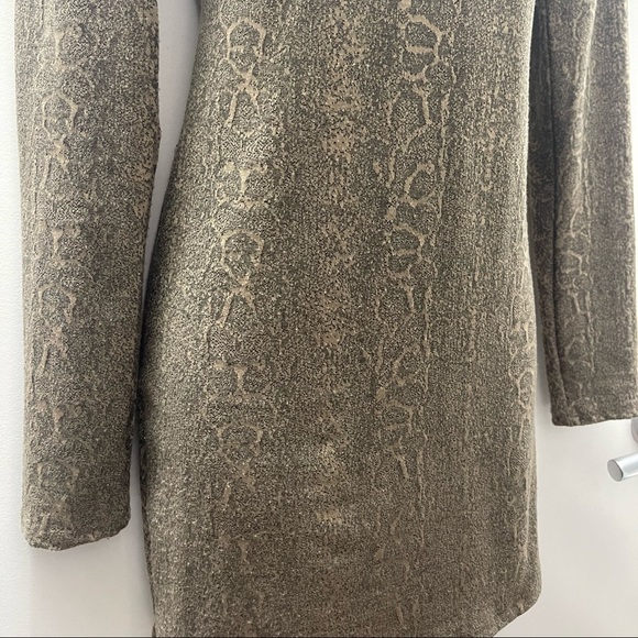 ZARA Brown/Gold/Tan Snake Print Mini Dress - Picture 3 of 5